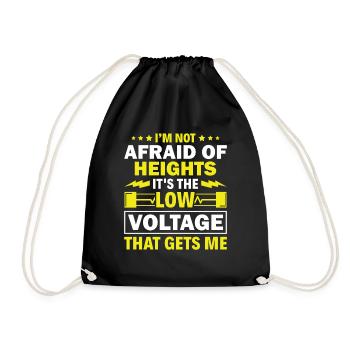 Not Afraid Of Heights Low Voltage - - Drawstring Bag - black - Front