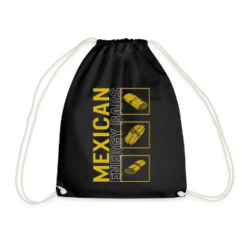 Mexican Shirt, Mexican Energy Bars Tee, Latino - Drawstring Bag - black - Front