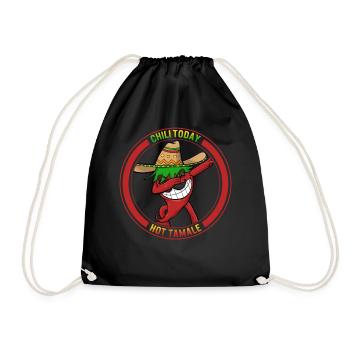 Mexican Shirt, Chili Today Hot Tamale Tee, Latino - Drawstring Bag - black - Front