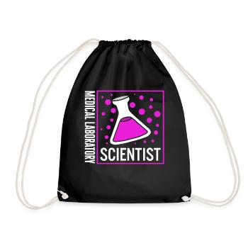 Science Shirt, Medical Laboratory Scientist Tee, - Drawstring Bag - black - Front