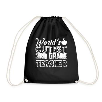 3rd Grade Teacher World's Cutest 3rd Grade Teacher - Drawstring Bag - black - Front