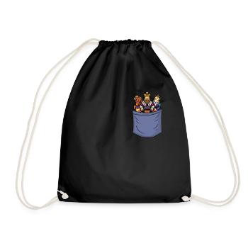 Chess Chest Pocket Player Grandmaster Queen Chess - Drawstring Bag - black - Front