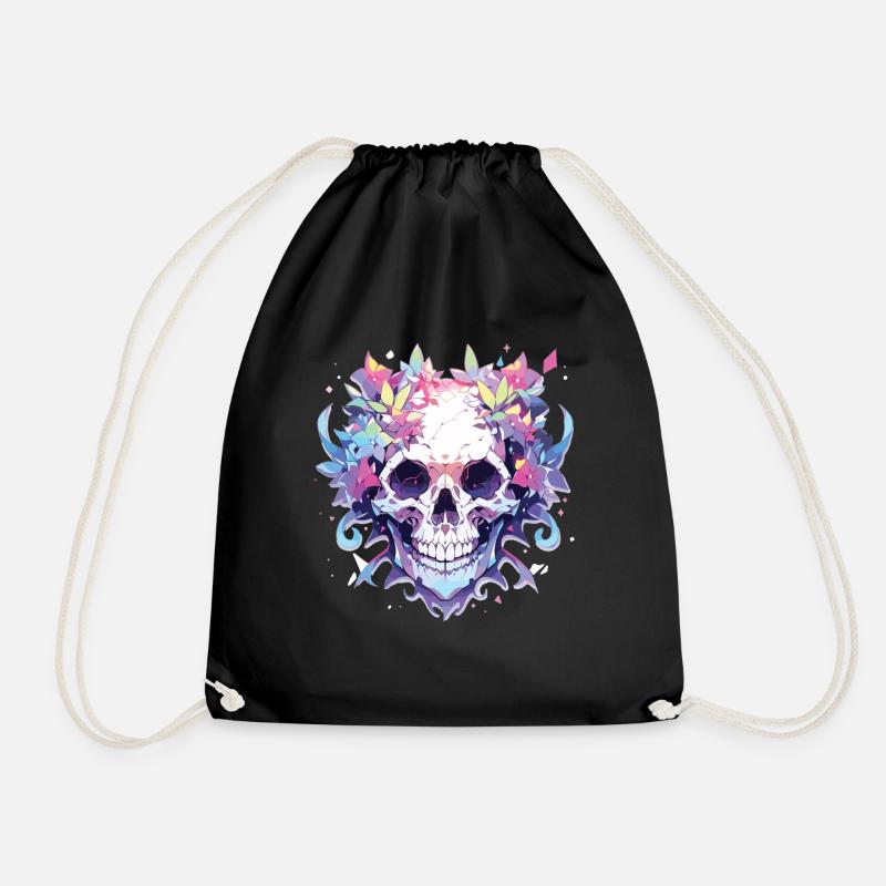 Totenkopf Skull Totenschädel Skelett Knochen - Turnbeutel - Schwarz