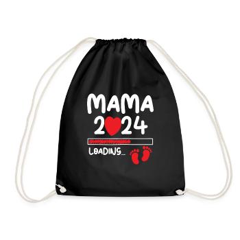 Mama Loading 2024 - Turnbeutel - Schwarz - Vorne