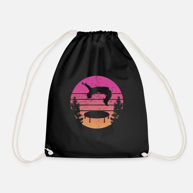 Trampolin Retro Backflip - Turnbeutel - Schwarz