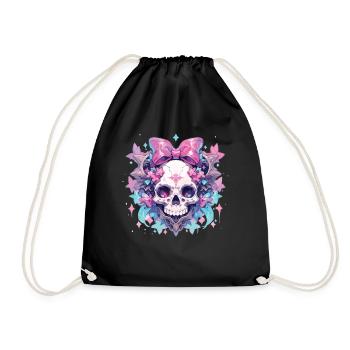 Totenkopf Todenschädel Skull Skulls - Drawstring Bag - black - Front
