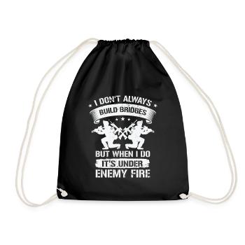 Combat Engineer Engineering Army - Drawstring Bag - black - Front