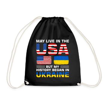 USA flag America Senegalese flag - Drawstring Bag - black - Front