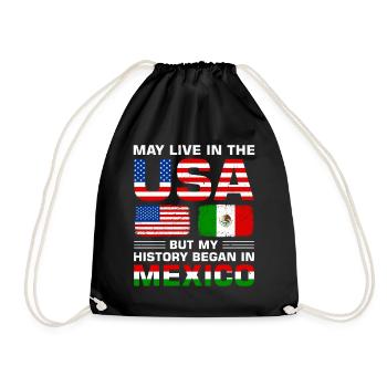 USA flag America Senegalese flag - Drawstring Bag - black - Front