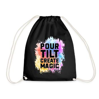 Painter Canvas Liquid Painting Art Paint - Drawstring Bag - black - Front