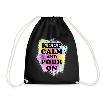 Painter Canvas Liquid Painting Art Paint - Drawstring Bag - black - Front