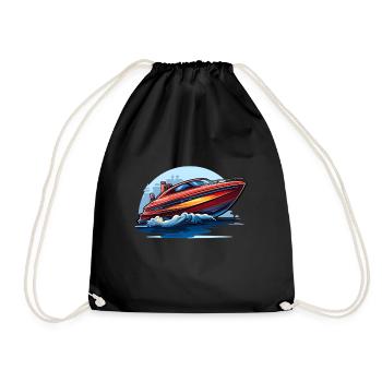 Motorboat - Drawstring Bag - black - Front