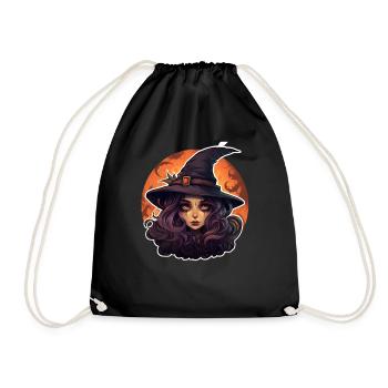 Sorcière Halloween mignonne - Sac de sport léger - noir - Devant