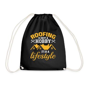 Roofing Is Not Just A Hobby It Is A Lifestyle - Ro - Drawstring Bag - black - Front