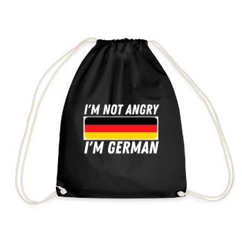 Ich bin nicht wütend, ich bin Deutscher - Deutschland Flagge Deutsch - Turnbeutel - Schwarz - Vorne