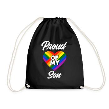 Stolz Auf Meinen Sohn LGBTQ Regenbogenfahne - Turnbeutel - Schwarz - Vorne
