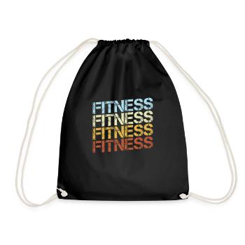 Fitness Retro - Drawstring Bag - black - Front