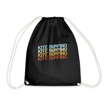 Cerf-volant rétro - Sac de sport léger - noir - Devant
