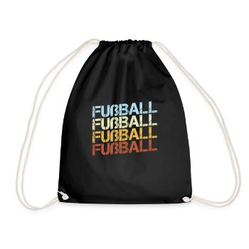 Fußball Retro - Turnbeutel - Schwarz - Vorne