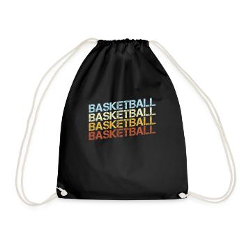 Basketball Retro - Turnbeutel - Schwarz - Vorne