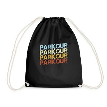 Parkour Retro - Drawstring Bag - black - Front