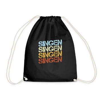 Singen Retro - Turnbeutel - Schwarz - Vorne