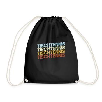 Tischtennis Retro - Turnbeutel - Schwarz - Vorne