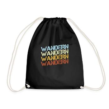 Wandern Retro - Turnbeutel - Schwarz - Vorne