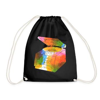 Science Shirt, Centrifuges Watercolor Female - Drawstring Bag - black - Front