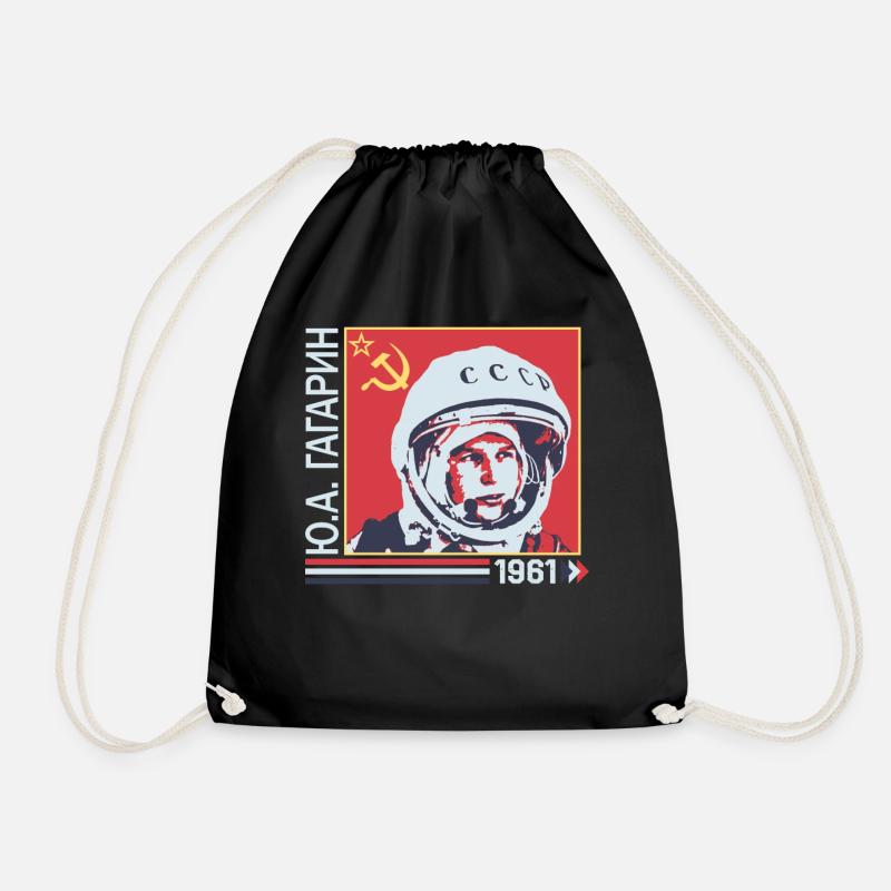 Hemd des sowjetischen Raumfahrtprogramms, CCCP Juri Gagarin - Turnbeutel - Schwarz