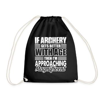 Archery Archery Gets Better With Age - Drawstring Bag - black - Front