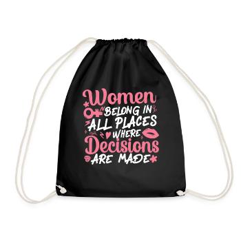 Feminist Women Belong In All - Turnbeutel - Schwarz - Vorne