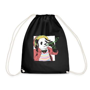 Reggae Panda Panda Bear Ailuropoda Melanoleuca - Drawstring Bag - black - Front
