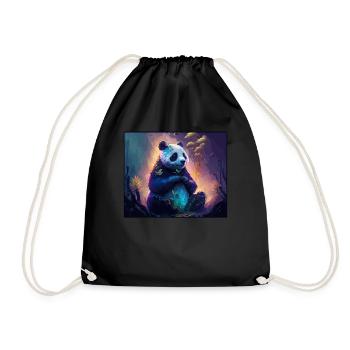 Panda Bear Friend Ailuropoda Melanoleuca Lover - Drawstring Bag - black - Front