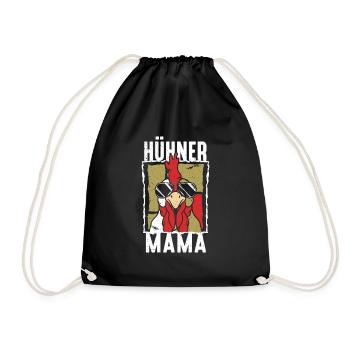 Hühner Mama - Turnbeutel - Schwarz - Vorne