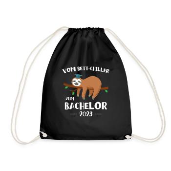 From bed chiller to bachelor sloth 2023 - Drawstring Bag - black - Front