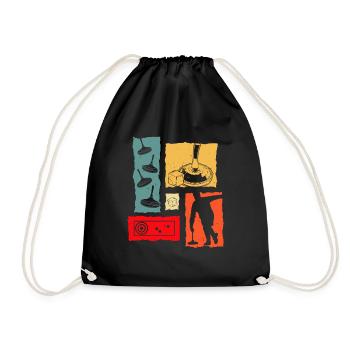 Curling Retro Vintage Ice Cane Player - Sac de sport léger - noir - Devant