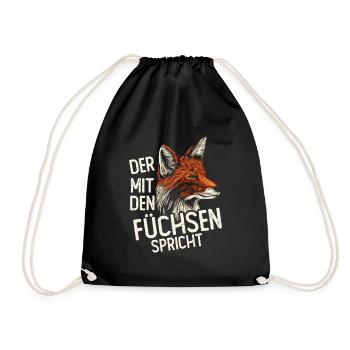 Der Mit Den Füchsen Spricht - Turnbeutel - Schwarz - Vorne