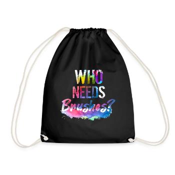 Painter Canvas Liquid Painting Art Paint - Drawstring Bag - black - Front