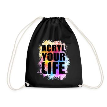 Painter Canvas Liquid Painting Art Paint - Drawstring Bag - black - Front