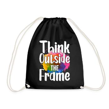 Painter Canvas Liquid Painting Art Paint - Drawstring Bag - black - Front