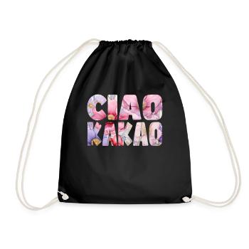 Ciao Cocoa Floral Pattern - Drawstring Bag - black - Front