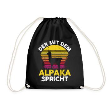 Alpaka - Turnbeutel - Schwarz - Vorne