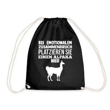 Alpaka - Turnbeutel - Schwarz - Vorne