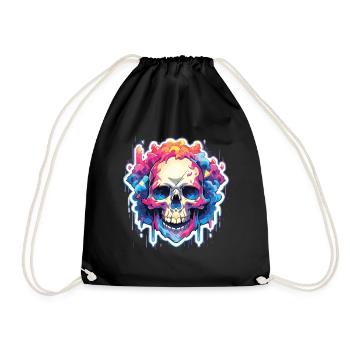 Totenkopf - Turnbeutel - Schwarz - Vorne