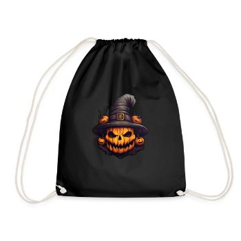 Pumpkin Witch Halloween - Drawstring Bag - black - Front