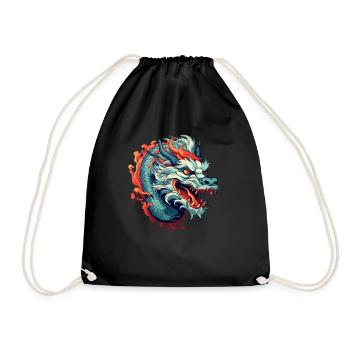 Chinesischer Drache - Turnbeutel - Schwarz - Vorne