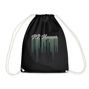 Retro HR Manager Rainbow Text - HR Management - Drawstring Bag - black - Front