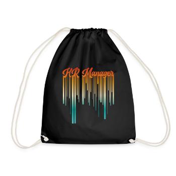 Retro HR Manager Rainbow Text - HR Management - Drawstring Bag - black - Front