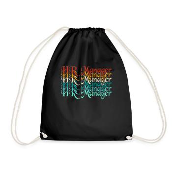 Half HR Manager Half Coffee - HR Management - Drawstring Bag - black - Front